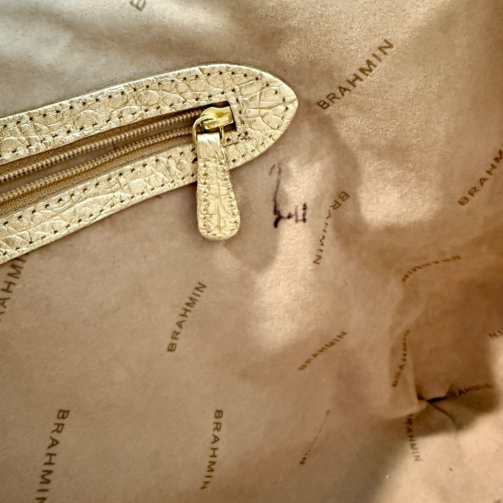 Brahmin Gold Leather Tote Bag - Picture 8 of 12